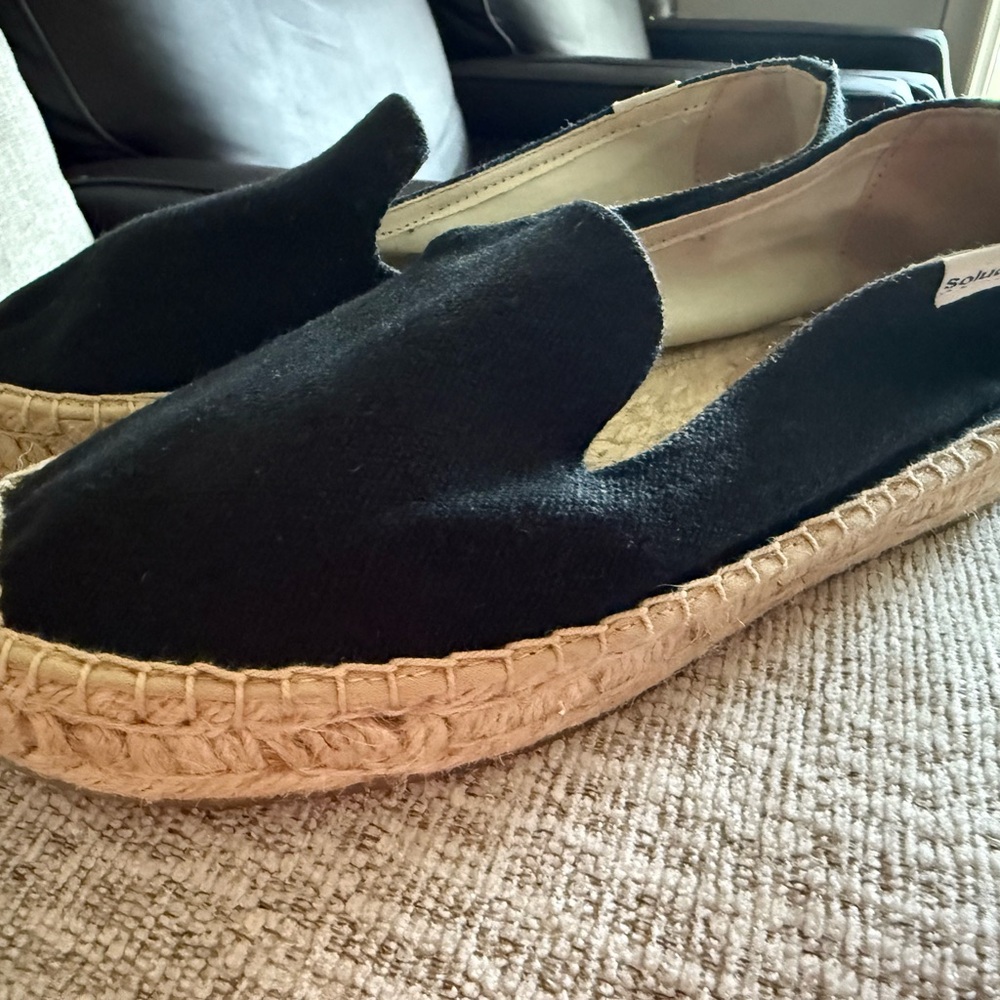 Soludos Black and Tan Moccasins - Picture 3 of 9